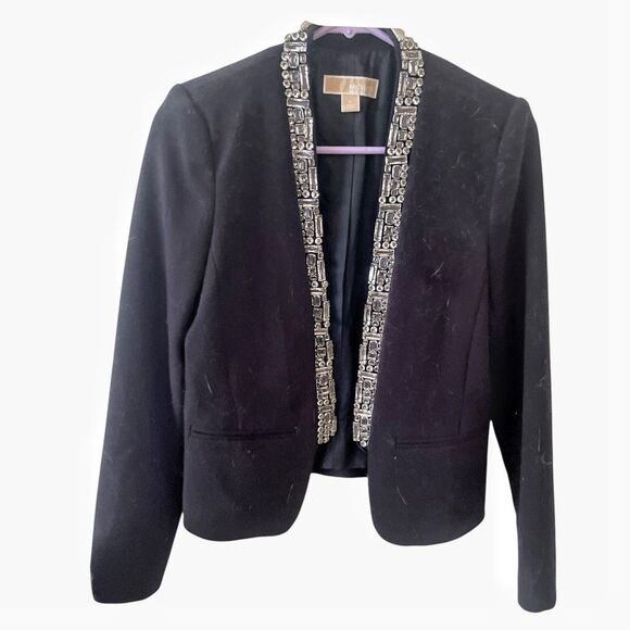 Michael Kors Diamonte Crystal Blazer Evening Jacket Elegant Party Size 4 - Picture 6 of 7